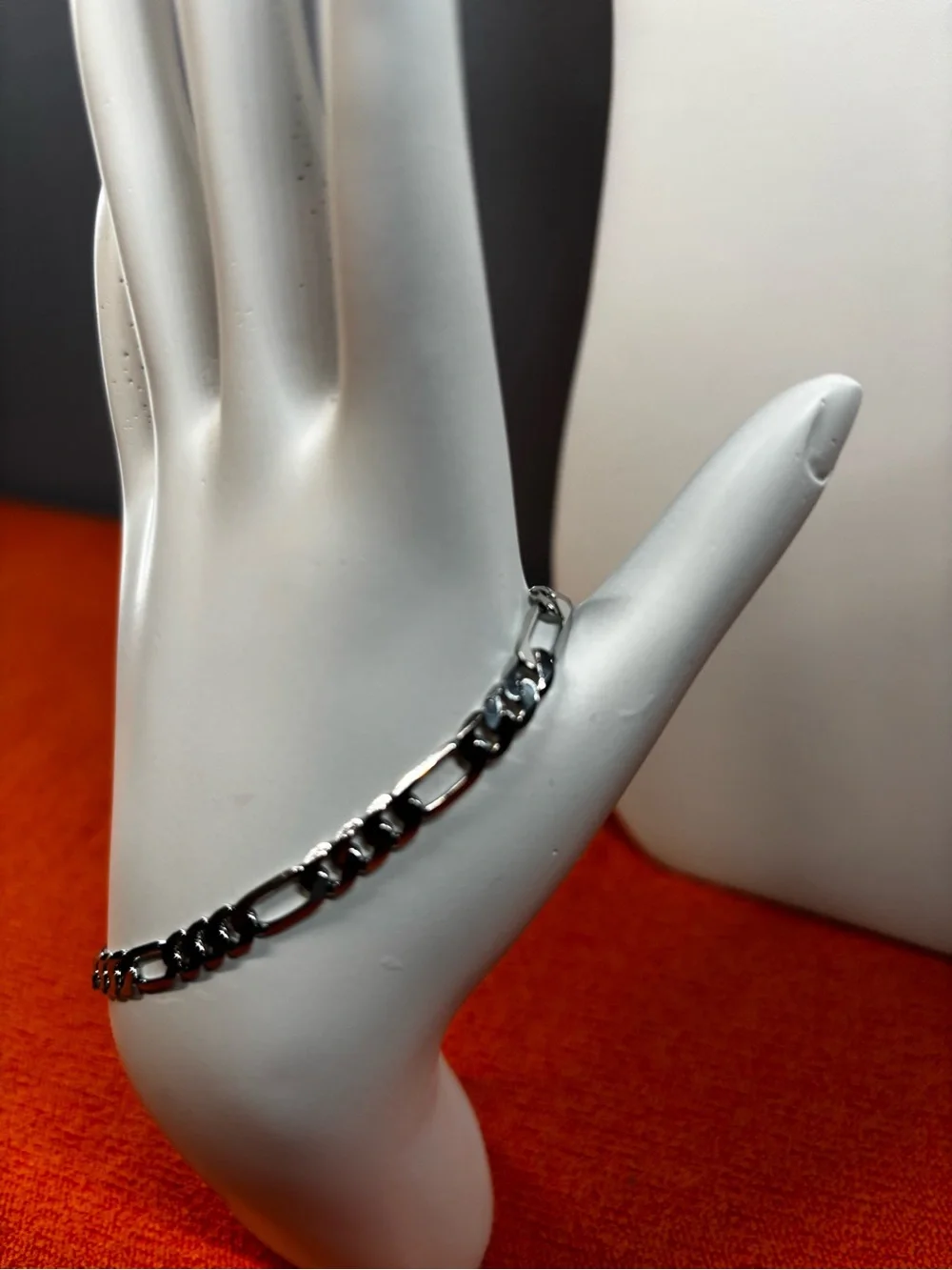 925 Italy Sterling Silver Figaro-Link Bracelet for Women